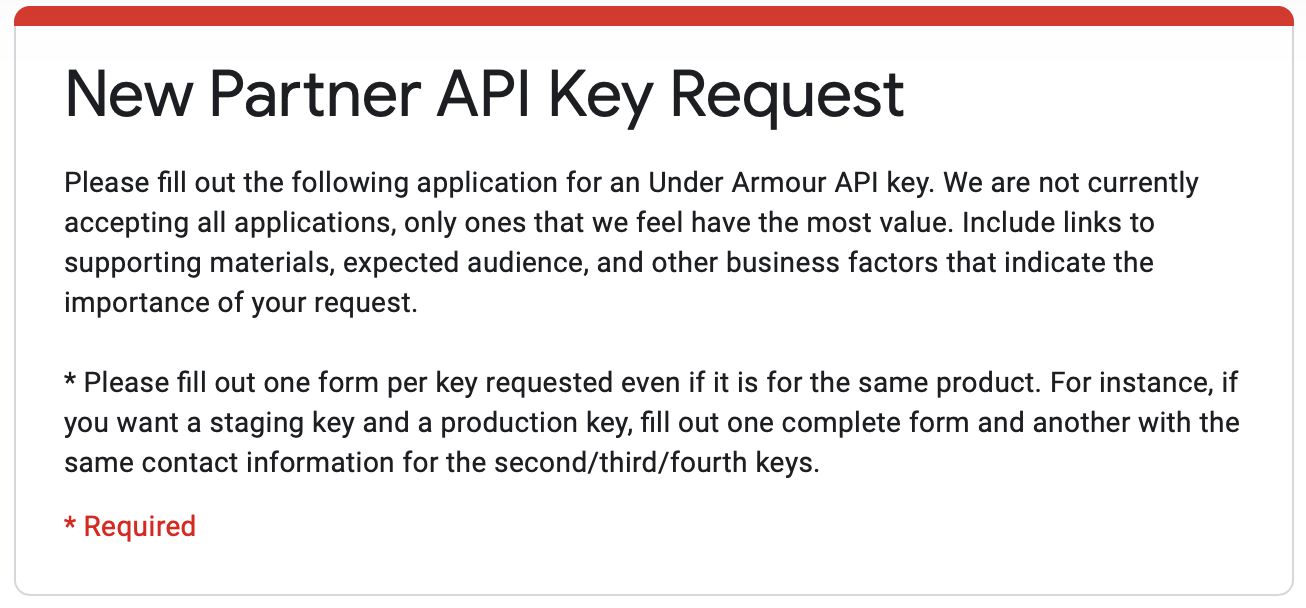 UA API Key
