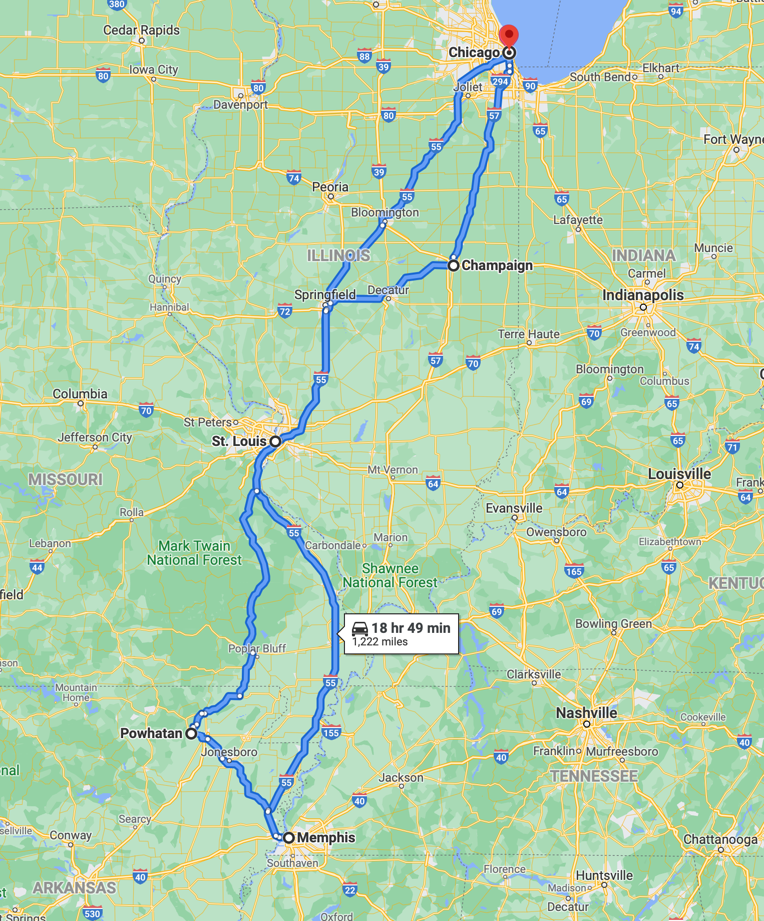 Road Trip Route