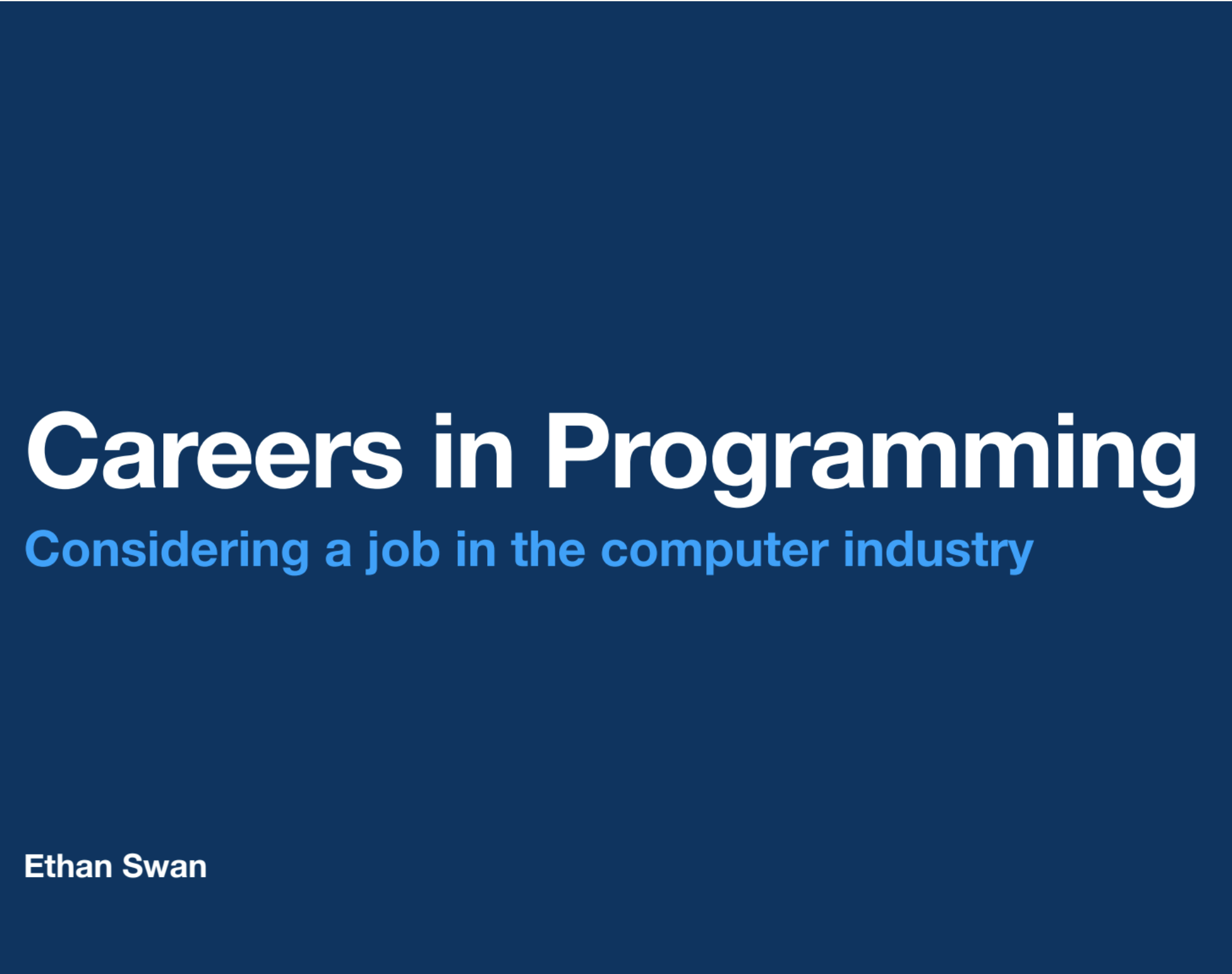 Careers in Programming